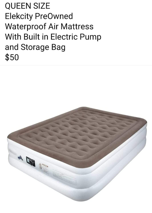QUEEN SIZE AIR MATTRESS WITH BUILT IN ELECTRIC PUMP