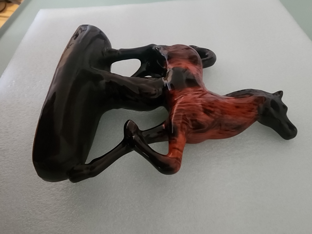 Drip Glaze Canuck Pottery Horse Figurine, Red Clay Pottery Horse - photo 3