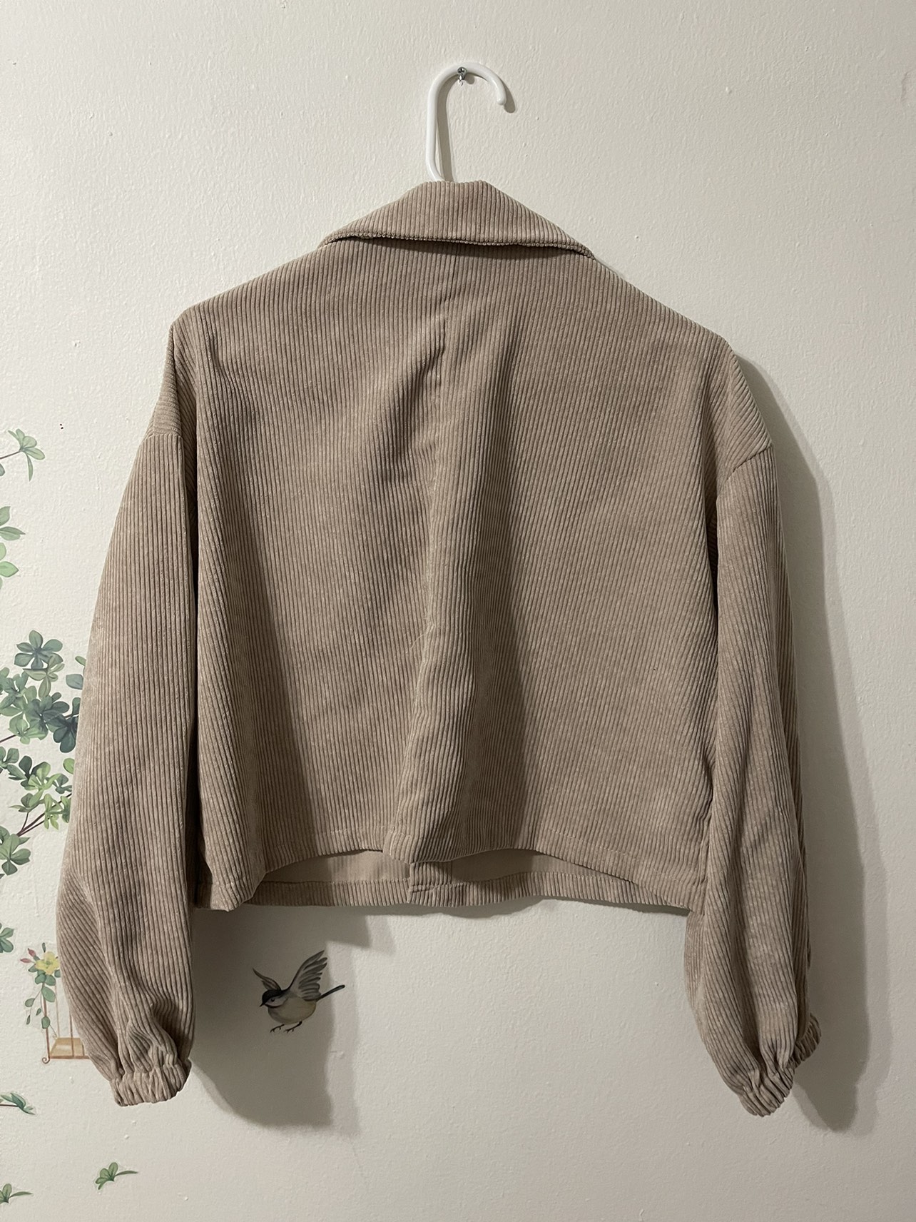 SHEIN LUNE Flap Pocket Bishop Sleeve Corduroy Jacket image indicator(2)