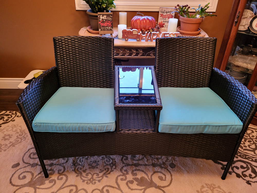 Outdoor 2 seater with middle table for patio - photo 3