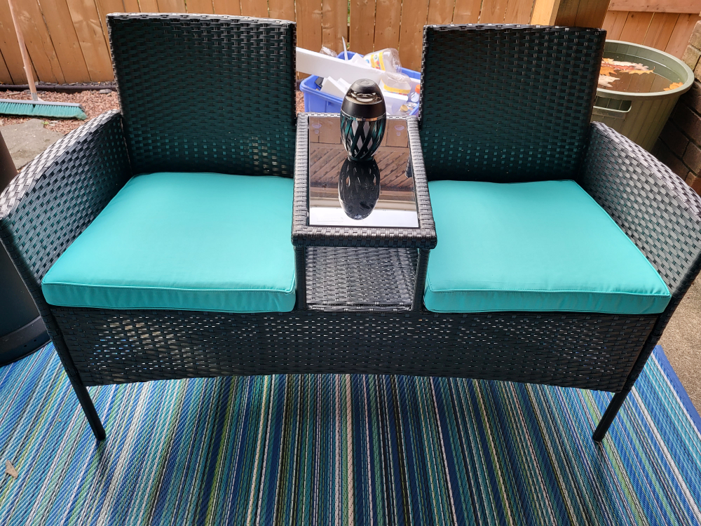 Outdoor 2 seater with middle table for patio - photo 5
