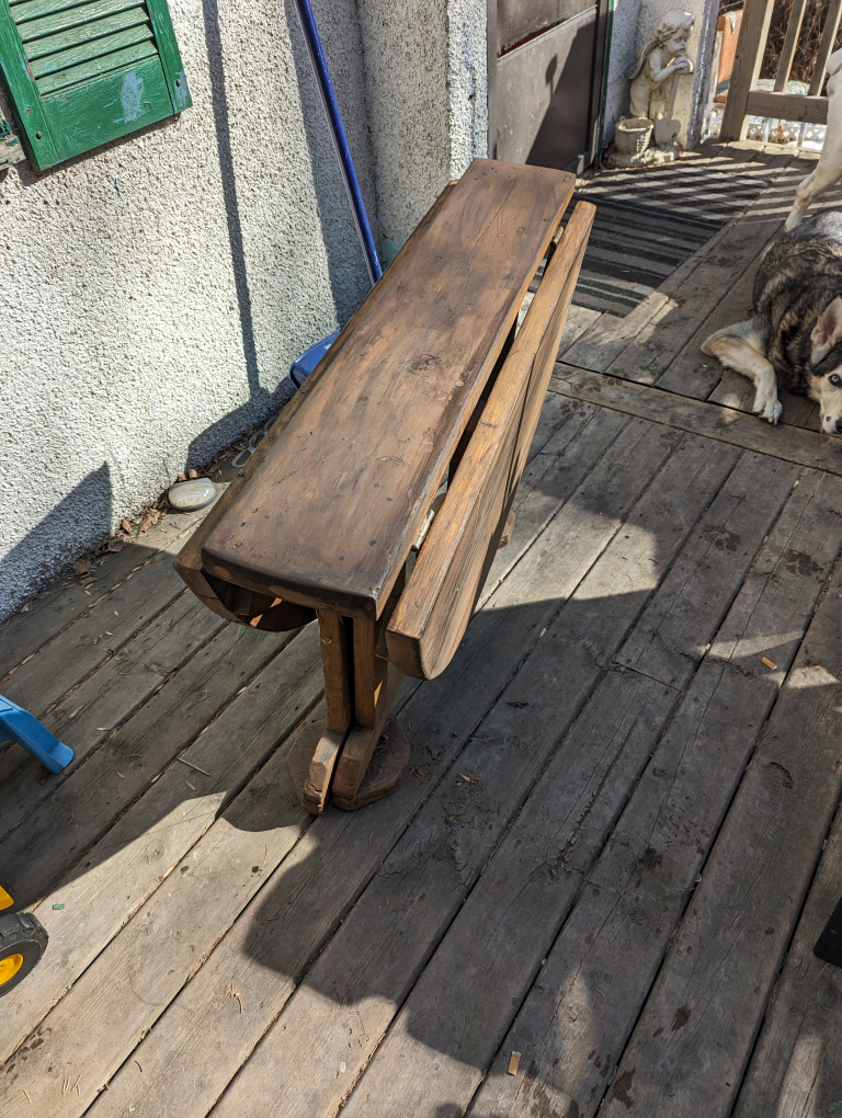 outdoor fold cedar table great space saver - photo 2