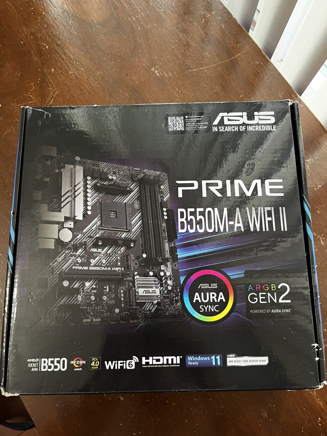 ASUS PRIME B550M-A WIFI II AM4 Motherboard with 32gb 3200Mhz Ram thumbnail