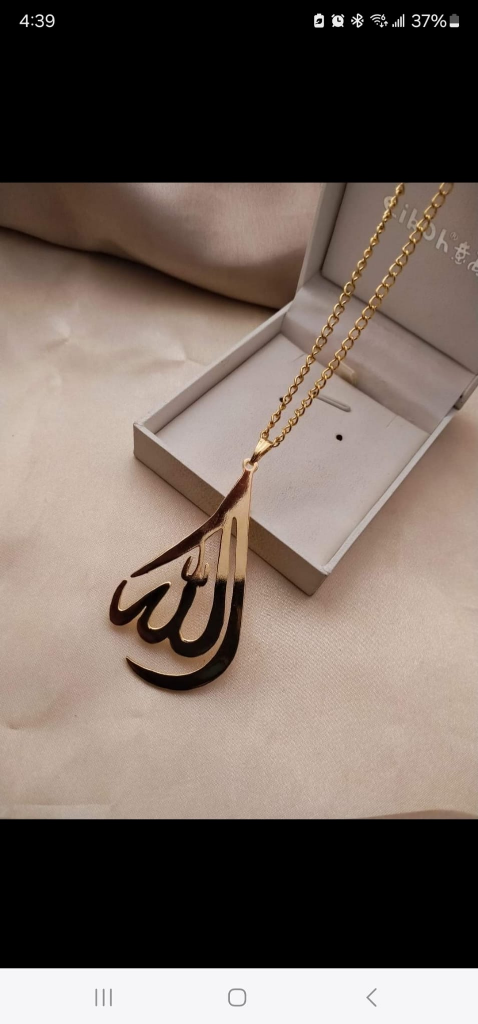 calligraphic pendant with chain thumbnail
