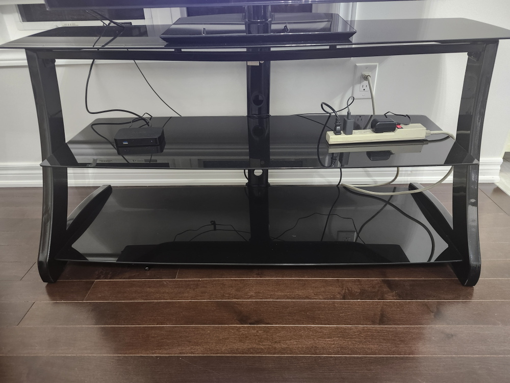 TV stand and ceiling light