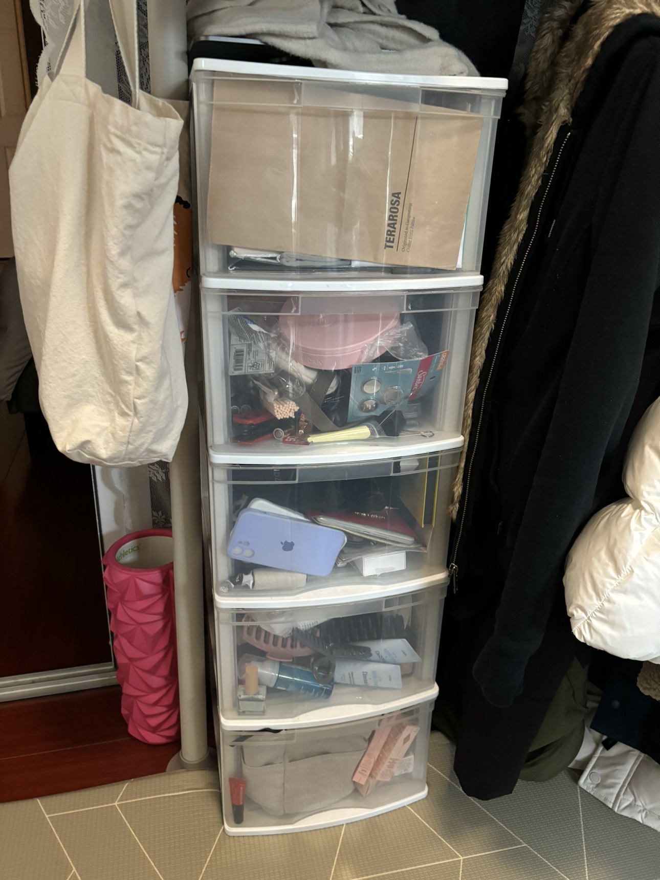 Plastic drawers $35 & $20