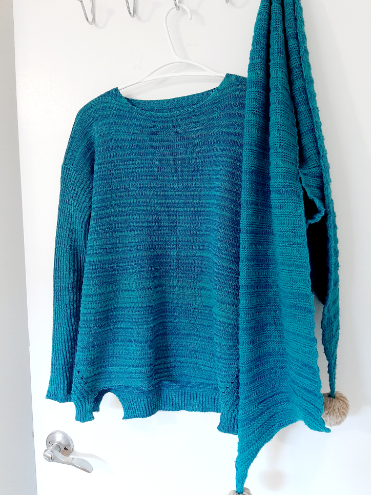 Ocean Teal/Blue Sweater Scarf Combo - Size M 🥕 image indicator(2)