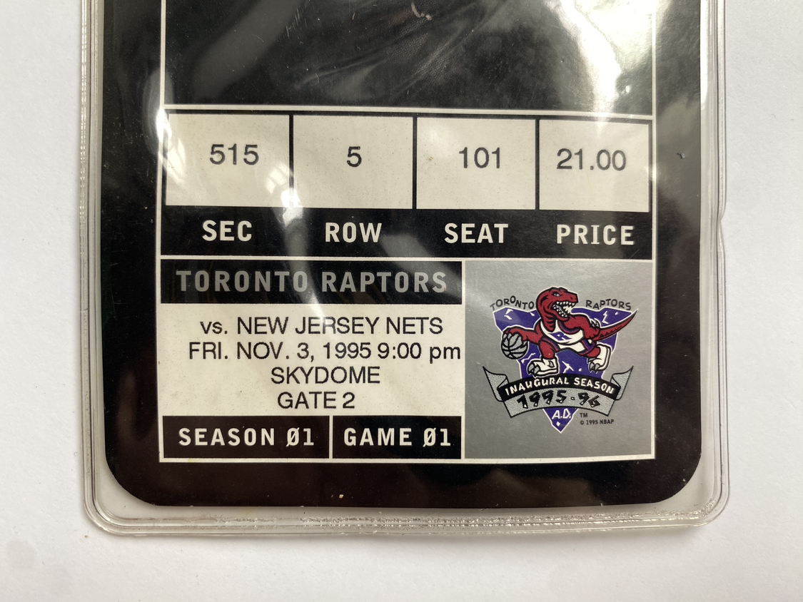 TORONTO RAPTORS First Ever Game ticket 1995 Opening Night - photo 3
