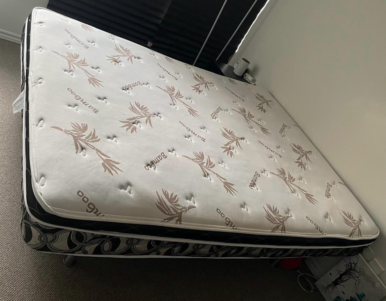 Queen size bed frame with mattress