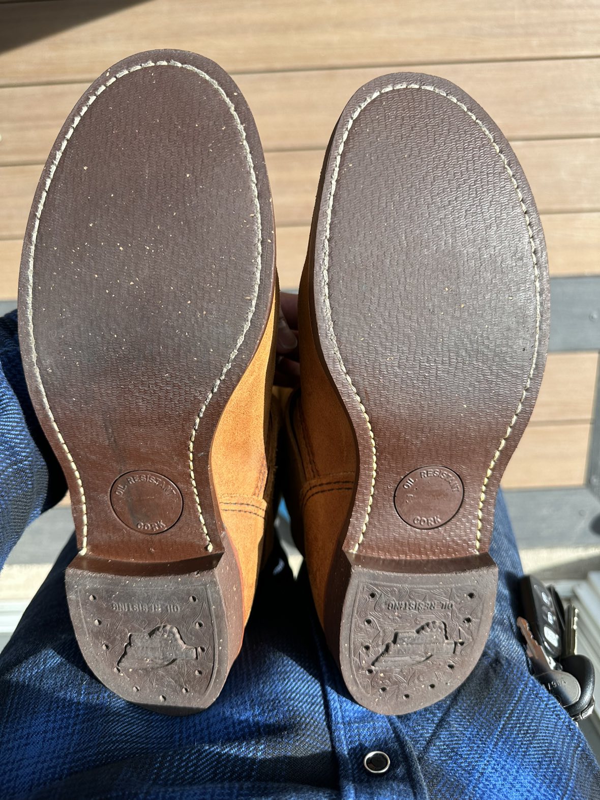 RARE Redwing 2992 Burnt Orange Roughout Engineer Boots image indicator(10)