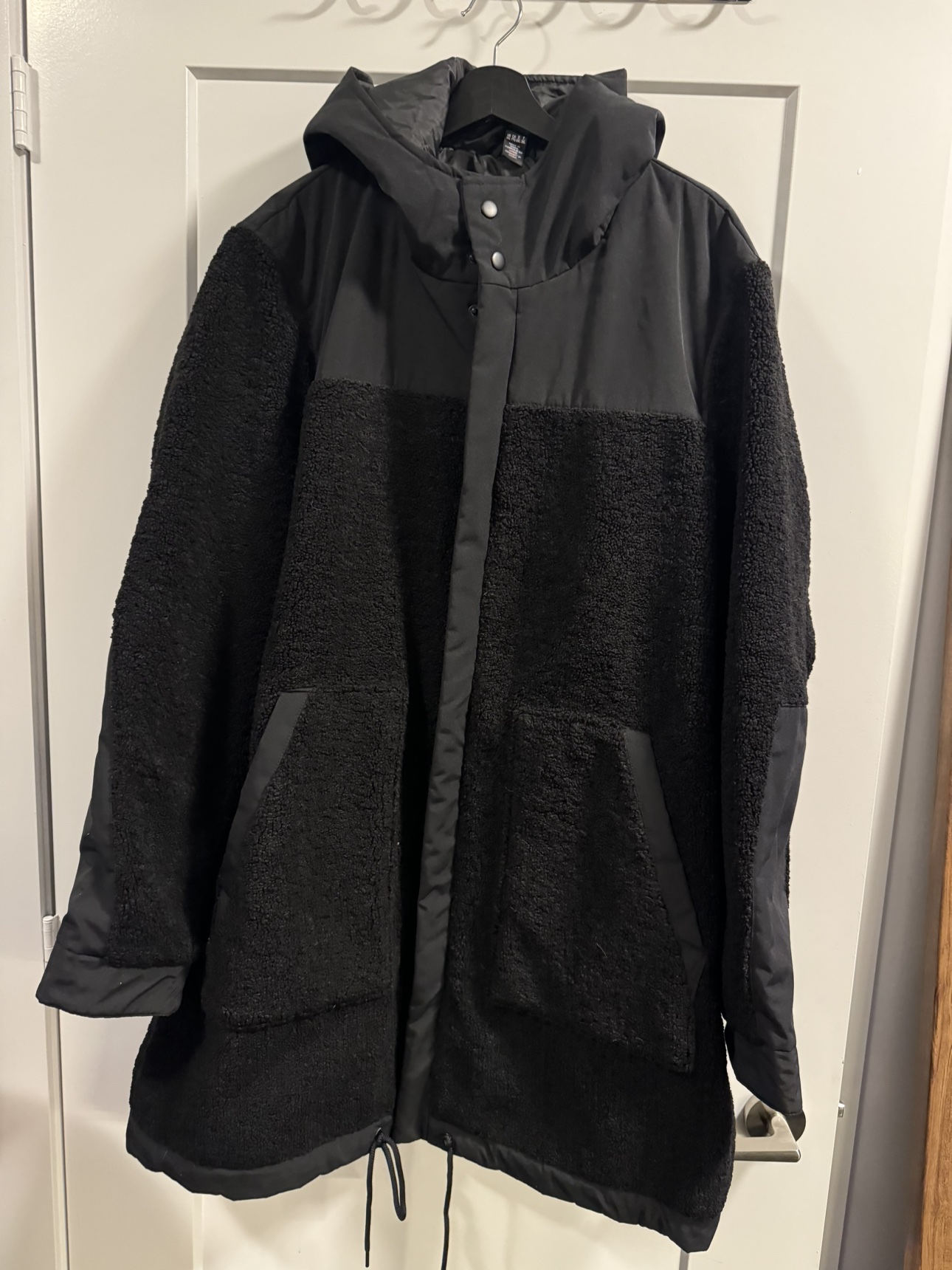 ASKYA Long Jacket - Black & Teddy - Size XXL
