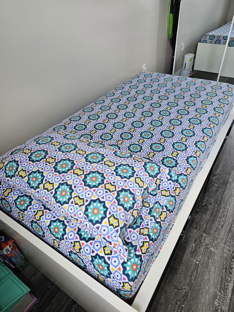 Single bed with two storage drawers