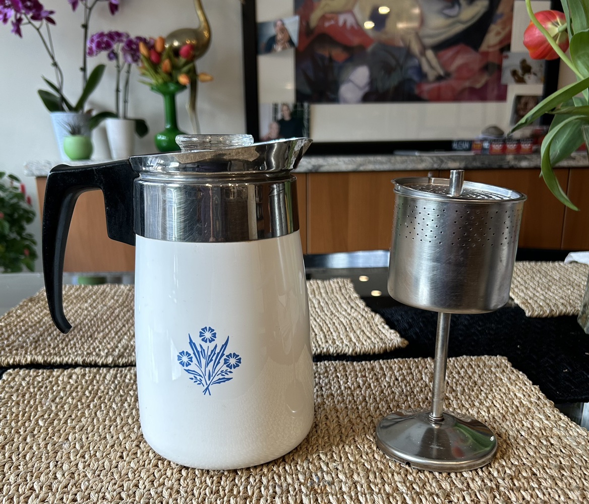 Vintage Corningware stovetop coffee percolator thumbnail