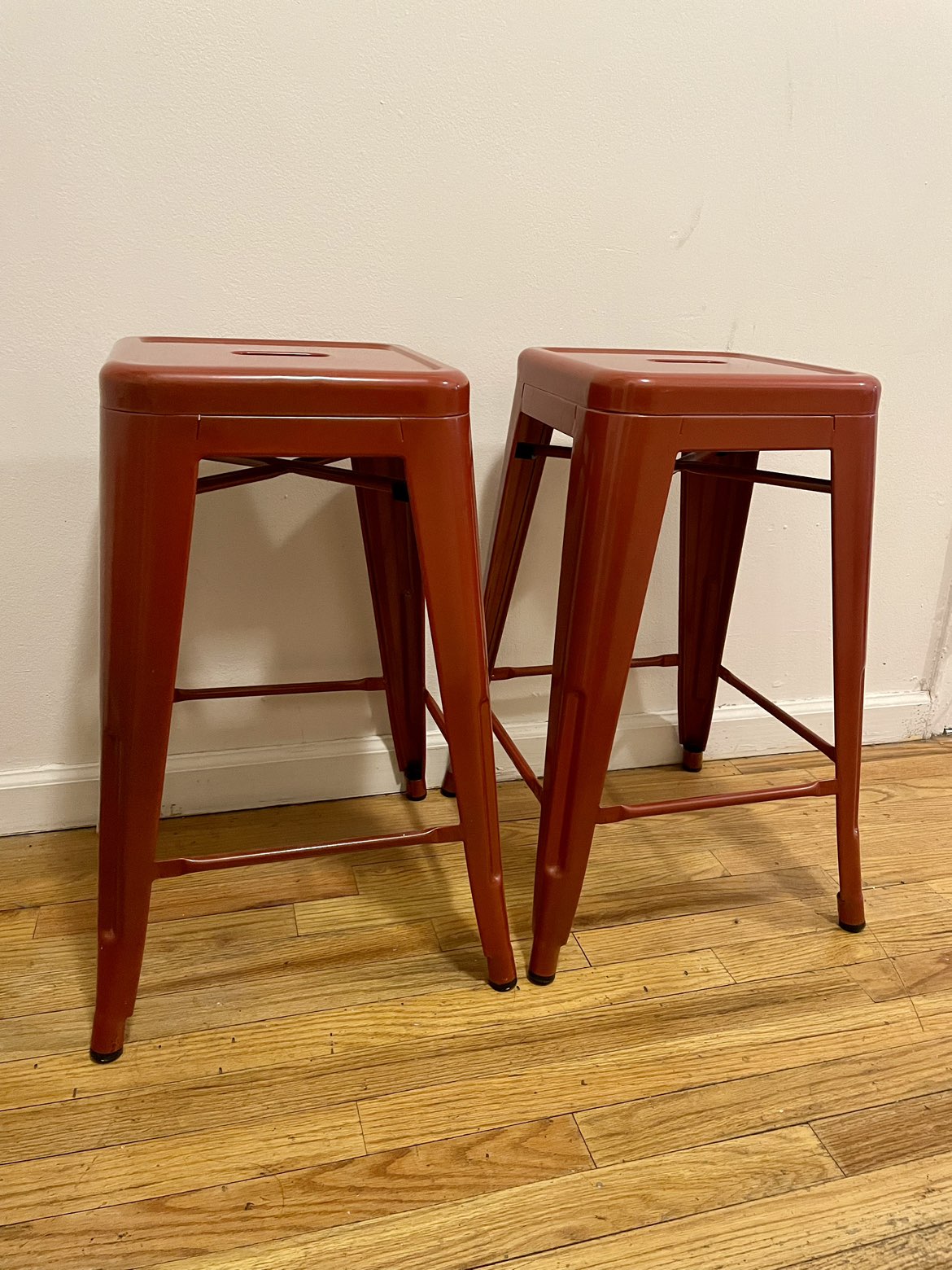 Rust Red 24” Metal Stools