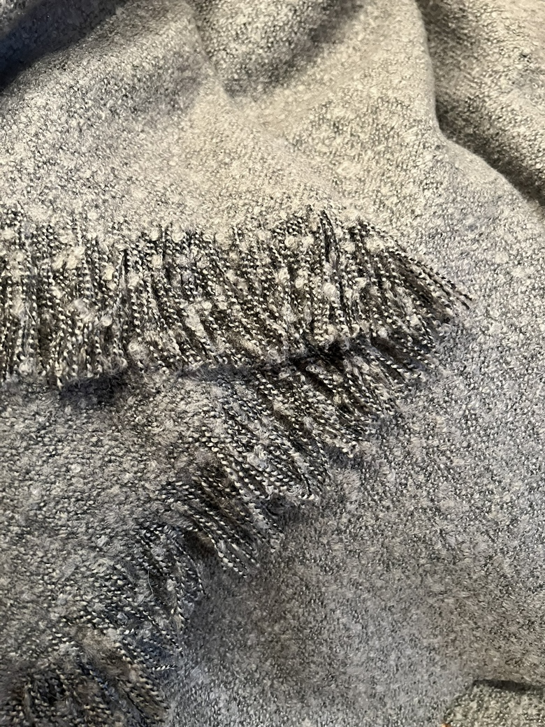 New Urban Barn Gray Boucle Throw Blanket