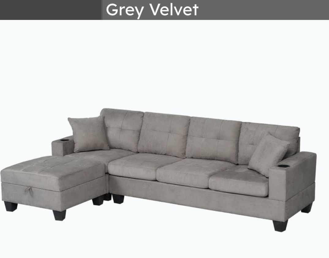 L Shaped Sofa with Large Storage