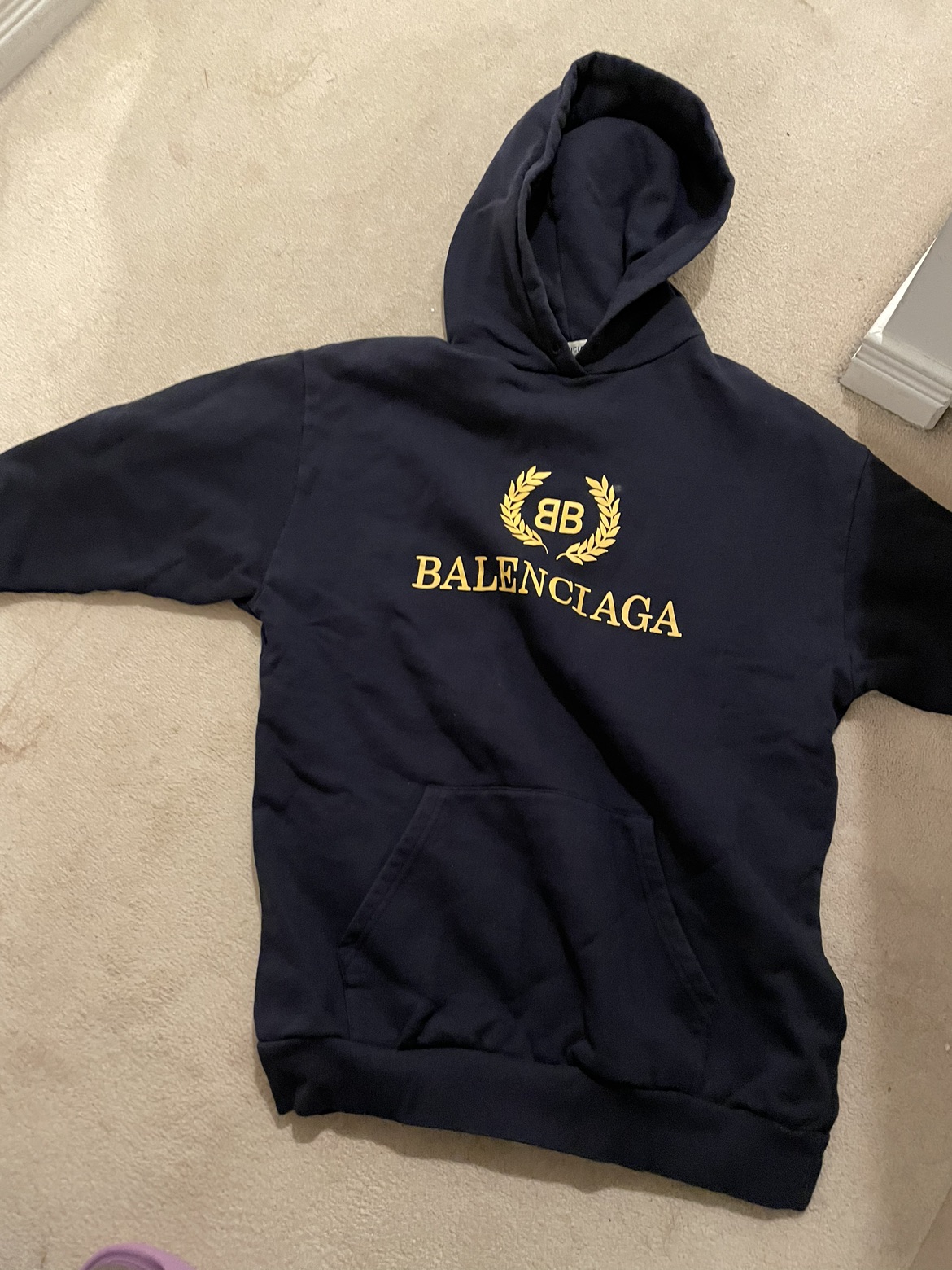 Classic Balenciaga navy hoodie in xs thumbnail