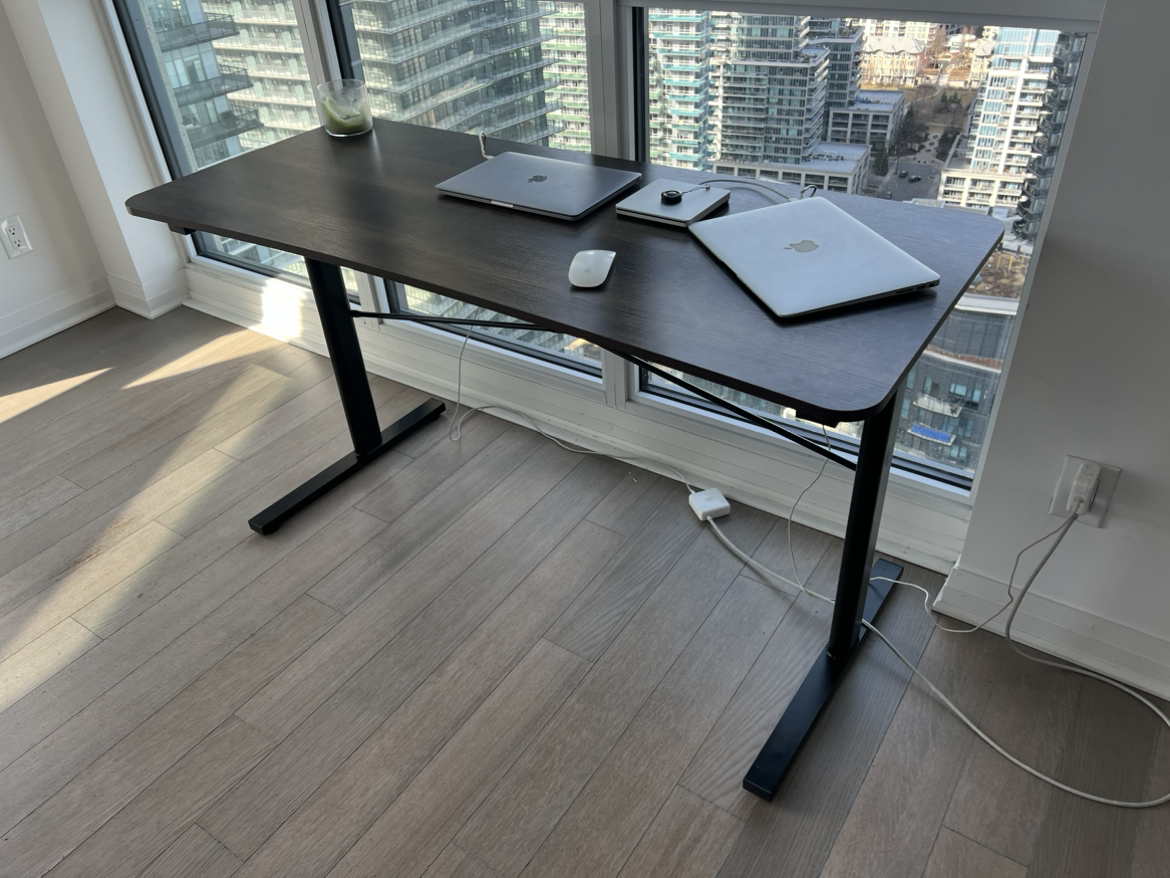 Standing desk, height adjustable