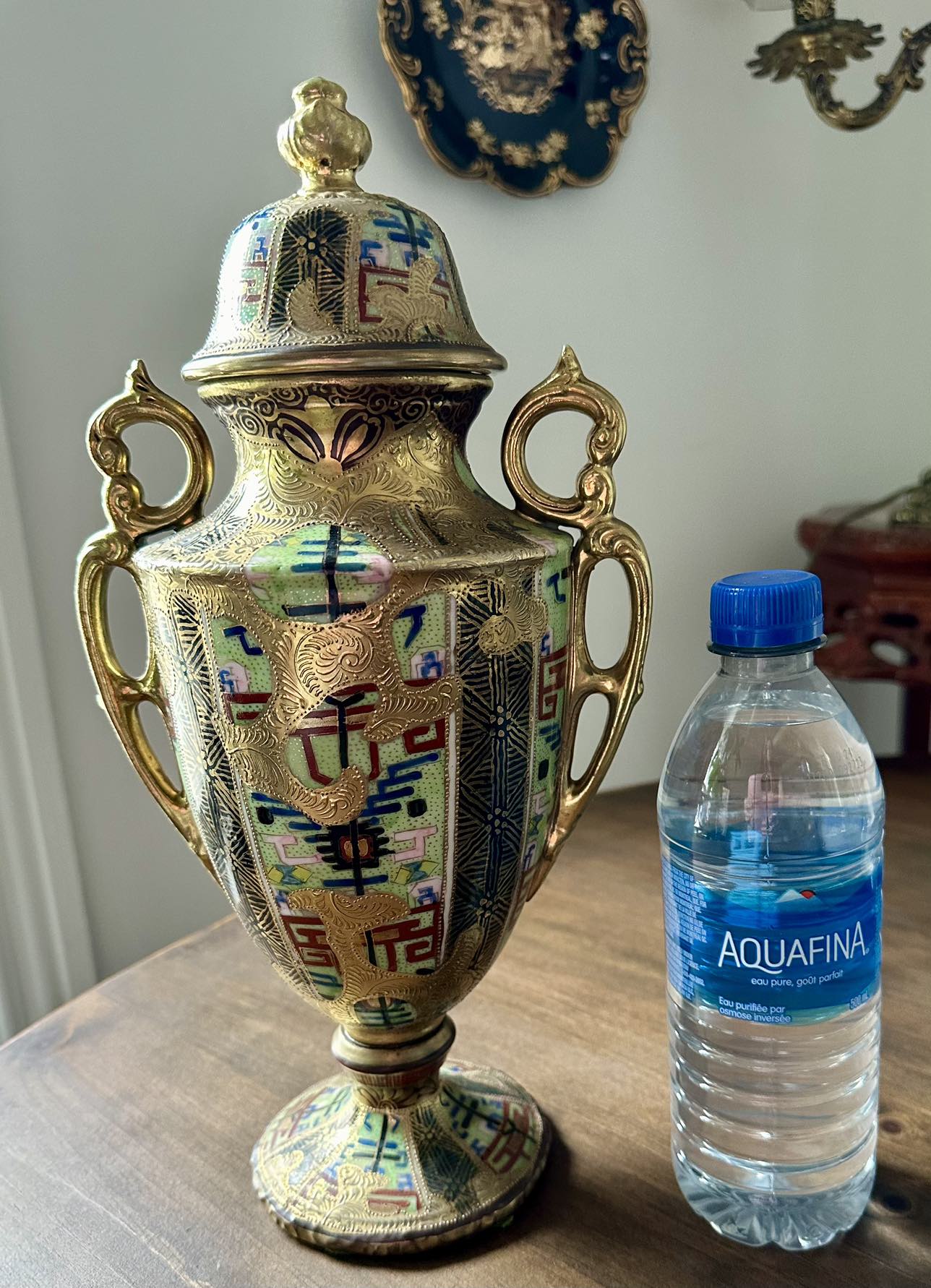 Exquisite Antique Nippon Hand Painted & Golden Handled Urn image indicator(9)