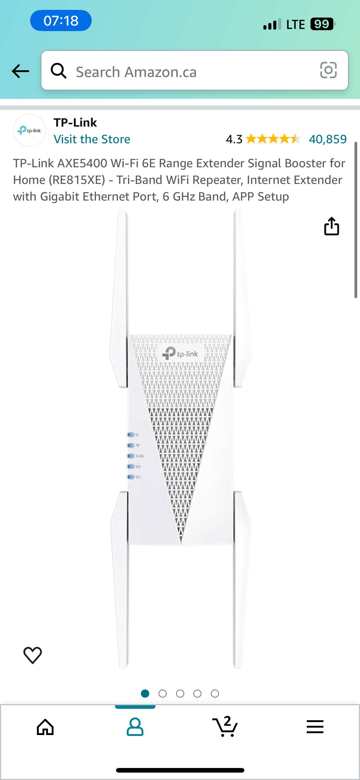 TPlink axe5400 wifi extender thumbnail