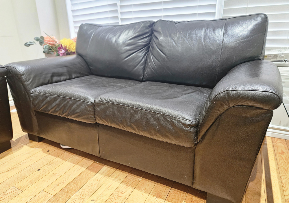 3 piece genuine leather sofa set