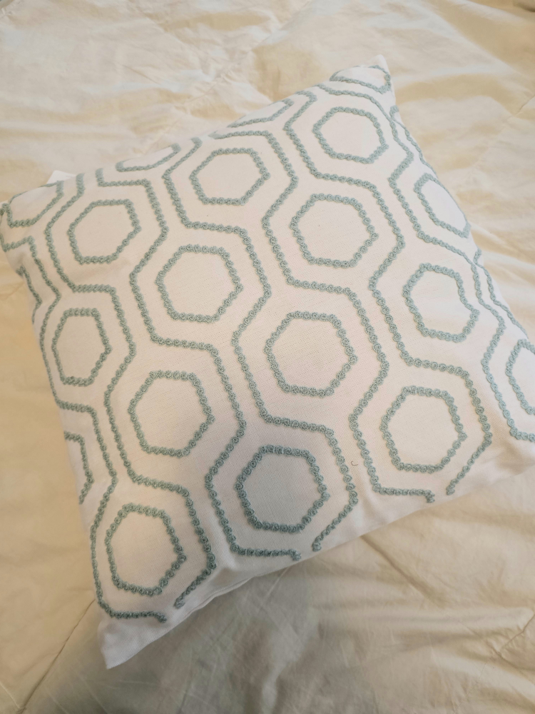 Brand new with Tags Turquoise and White Throw Pillow / Cushion image indicator(7)