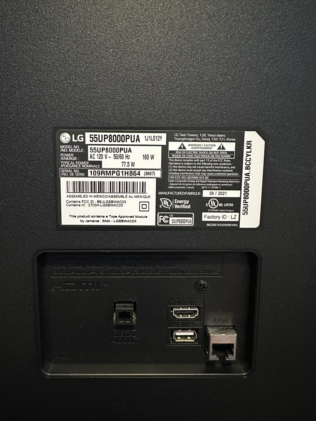 LG 55 inch 4k Smart Ultra HD TV (3,840 x 2,160) - photo 5