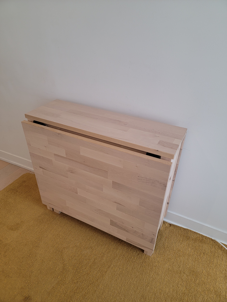Foldable Birch Table with Drawers + 2 Birch Stools - photo 5