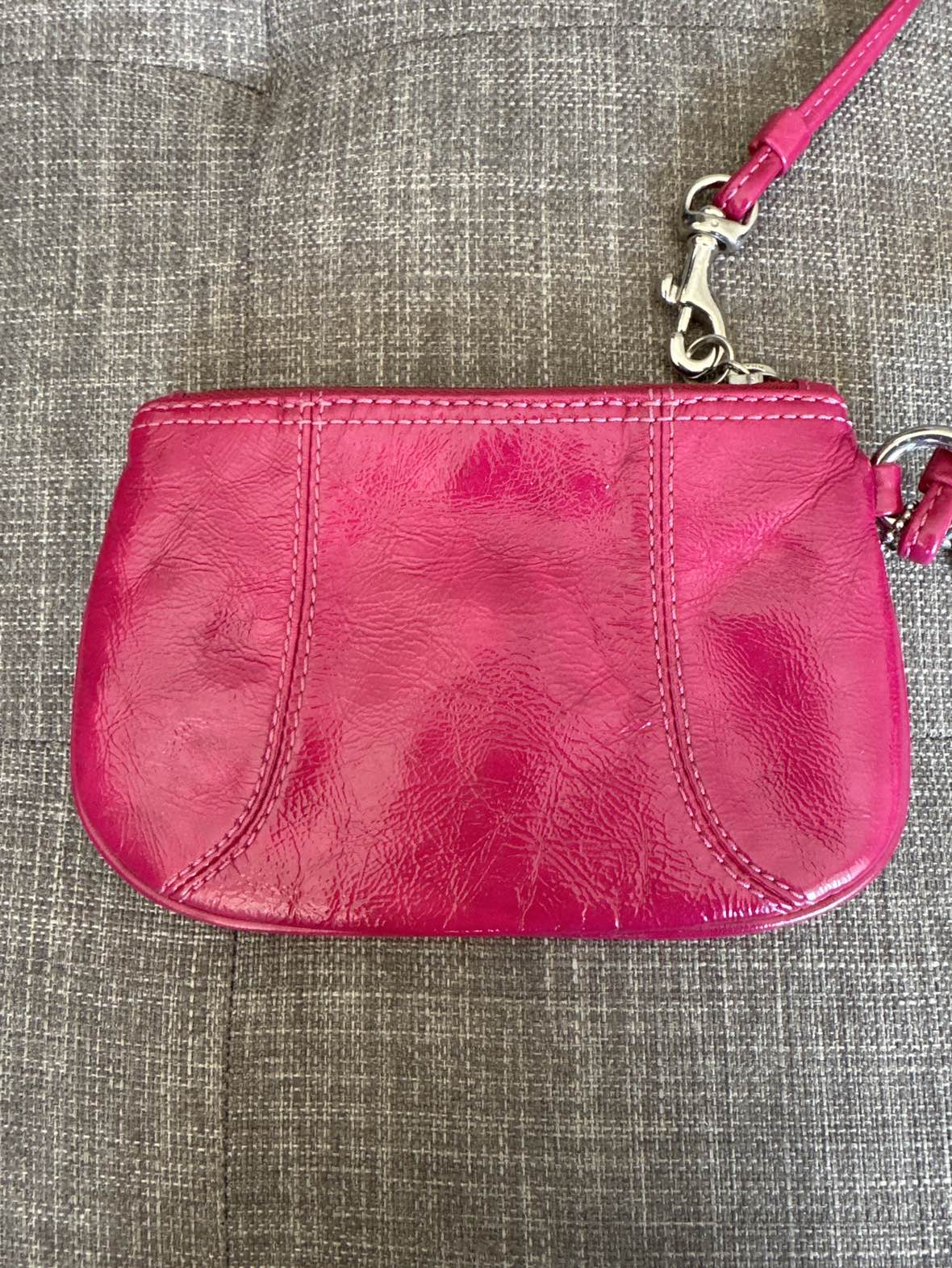 Coach Patent Leather Wristlet - Hot pinkish image indicator(3)