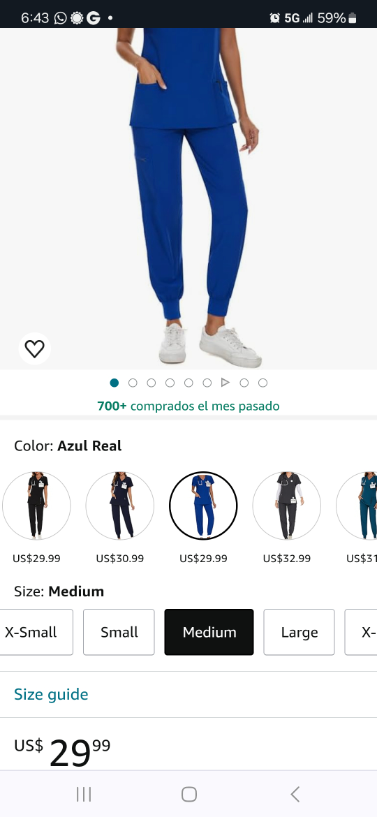 New Without Tags Women's Surgical  Set with 8 Pockets Cozyfit image indicator(4)