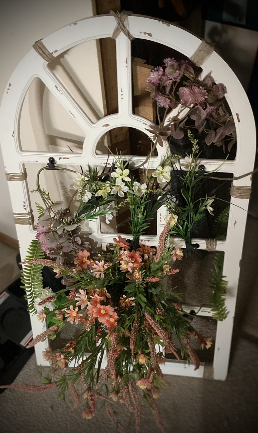 Frame with Faux Flowers