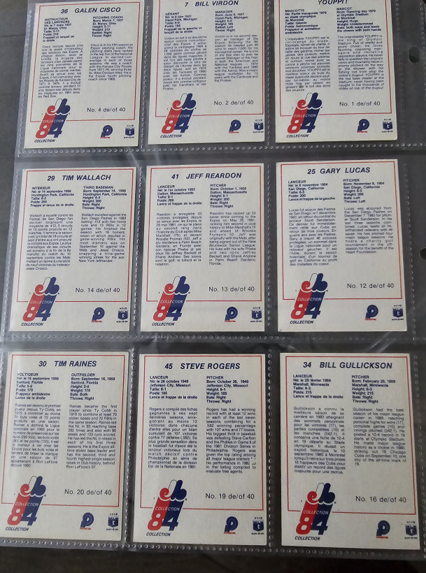 Montreal Expos Vintage Baseball Cards Stuart Promotional 1984 image indicator(2)