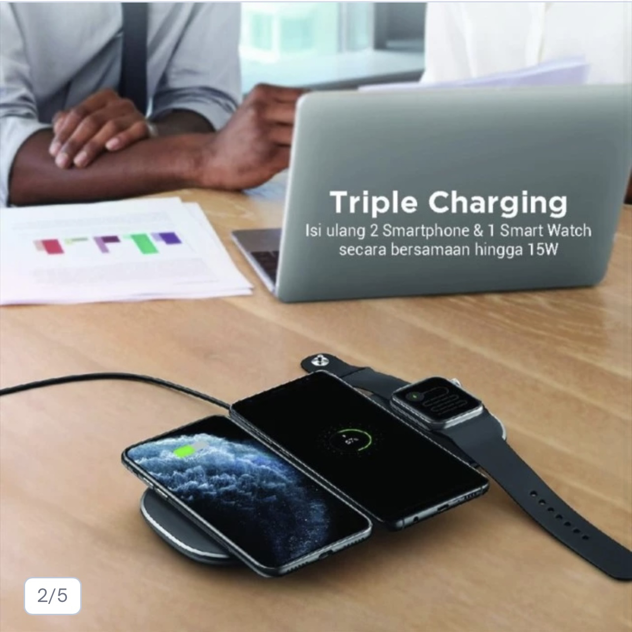 *Brand New* LC-Q10 3-in-1 Trio Fast Wireless Charging Pad - photo 3
