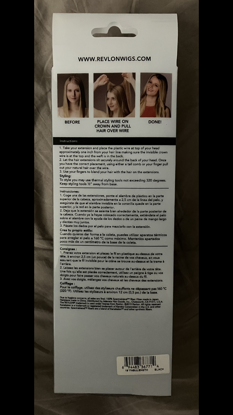 Revlon 18” Inch Long Black Fabulength Halo Hair Extensions 🖤🪮🐦‍⬛ image indicator(2)