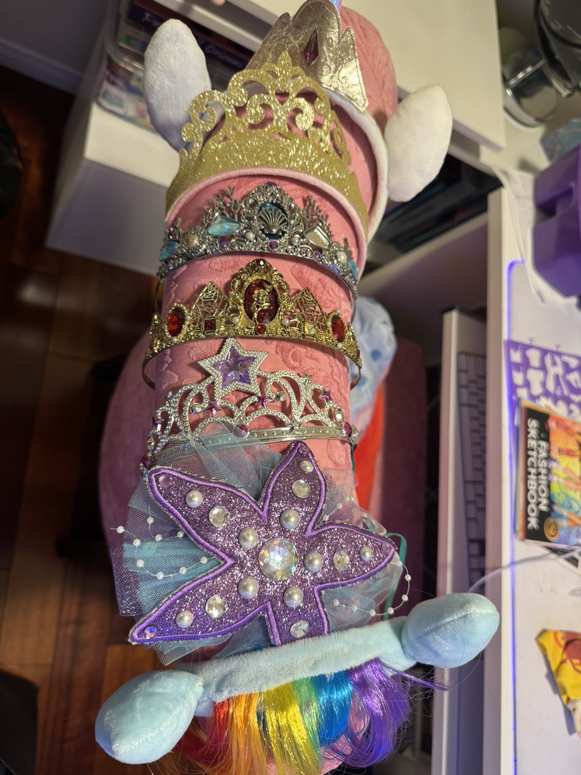 👑 Set of Little girls princess tiaras & dress up headbands thumbnail