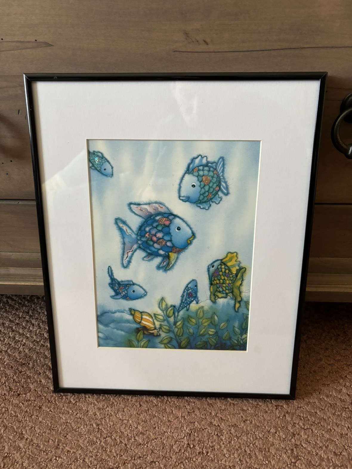Vintage “The Rainbow Fish” framed artwork thumbnail