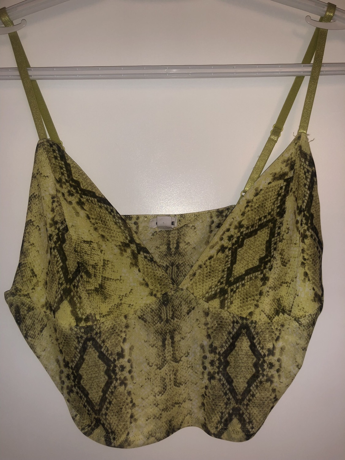 Mesh bustier cami in Python Green