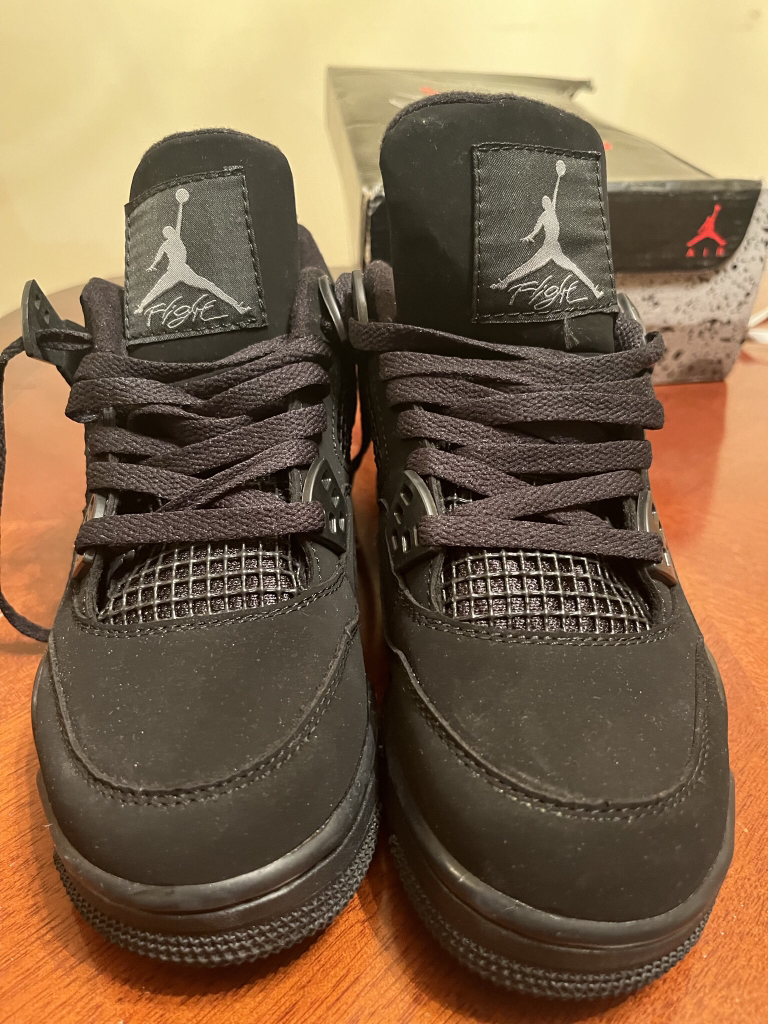 Authentic Jordan 4 Retro Black Cats women’s size 7 - photo 3