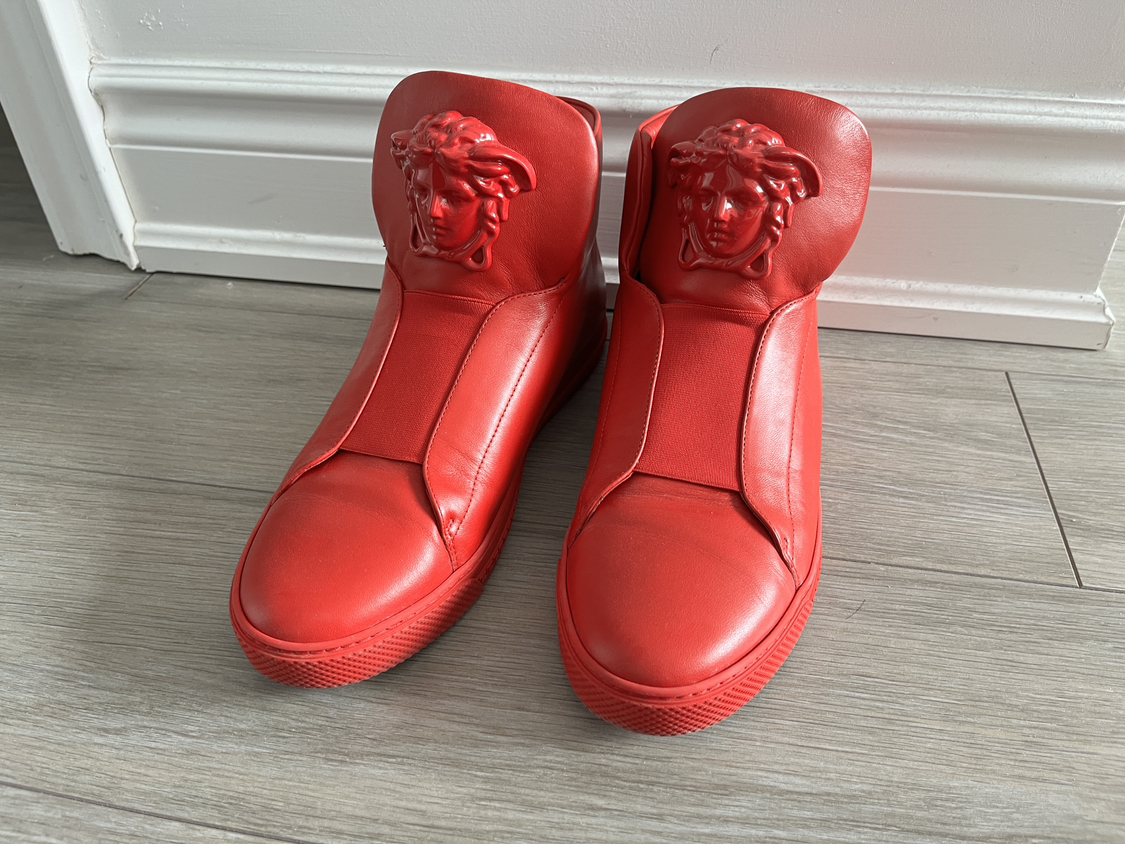 Versace hightop red sneaker - size 10 / 42
