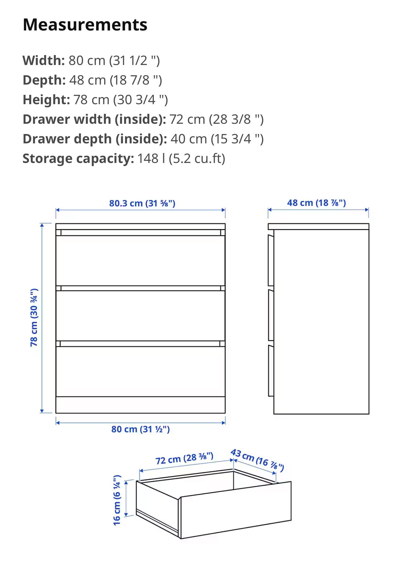 IKEA - MALM 3-drawer dresser - photo 4