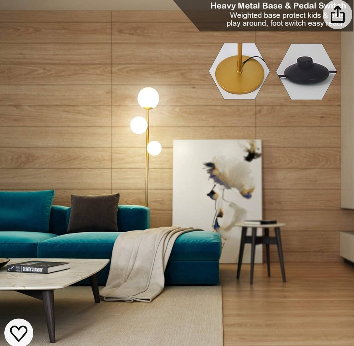 3 Globe Mid Century Modern Floor Lamp (without Bulbs) - photo 4