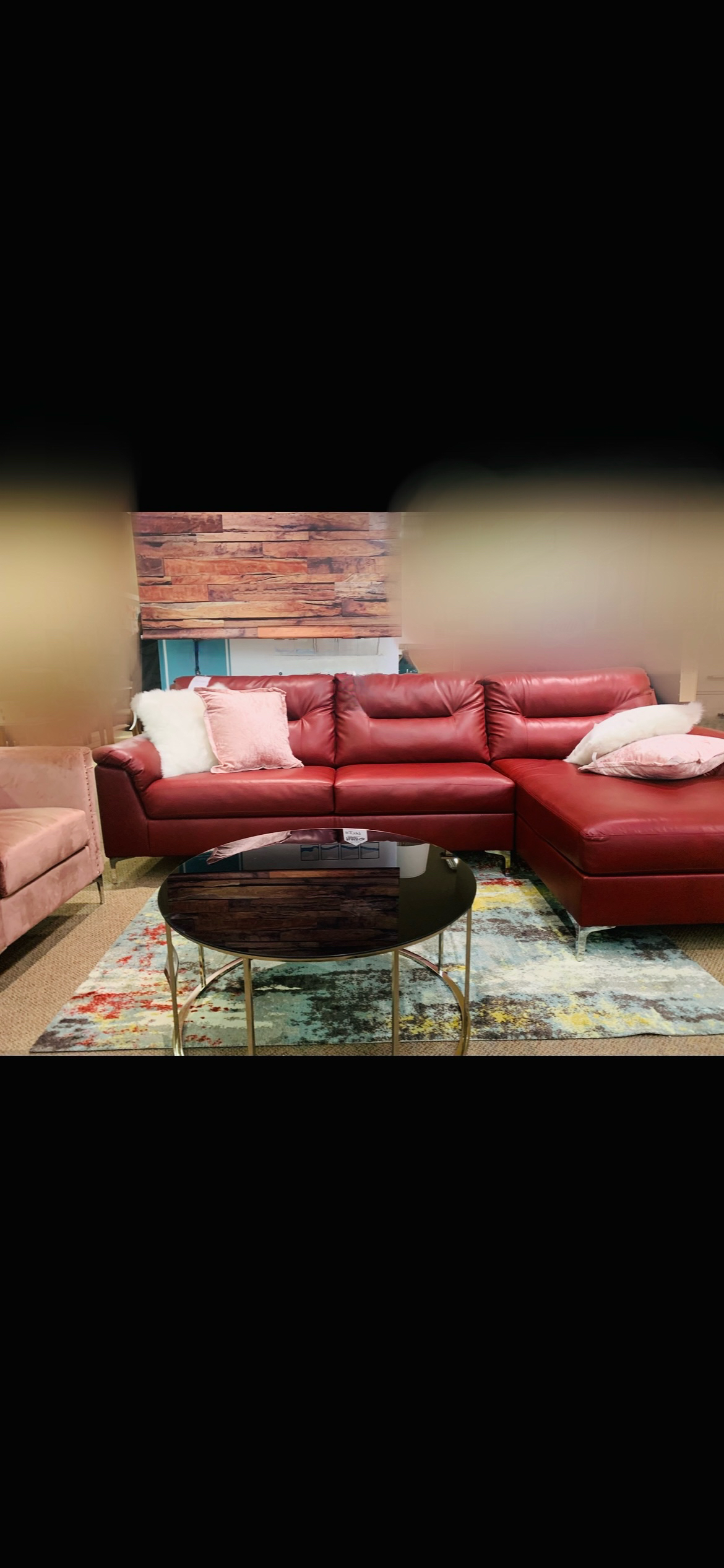 Two seats leather sofa