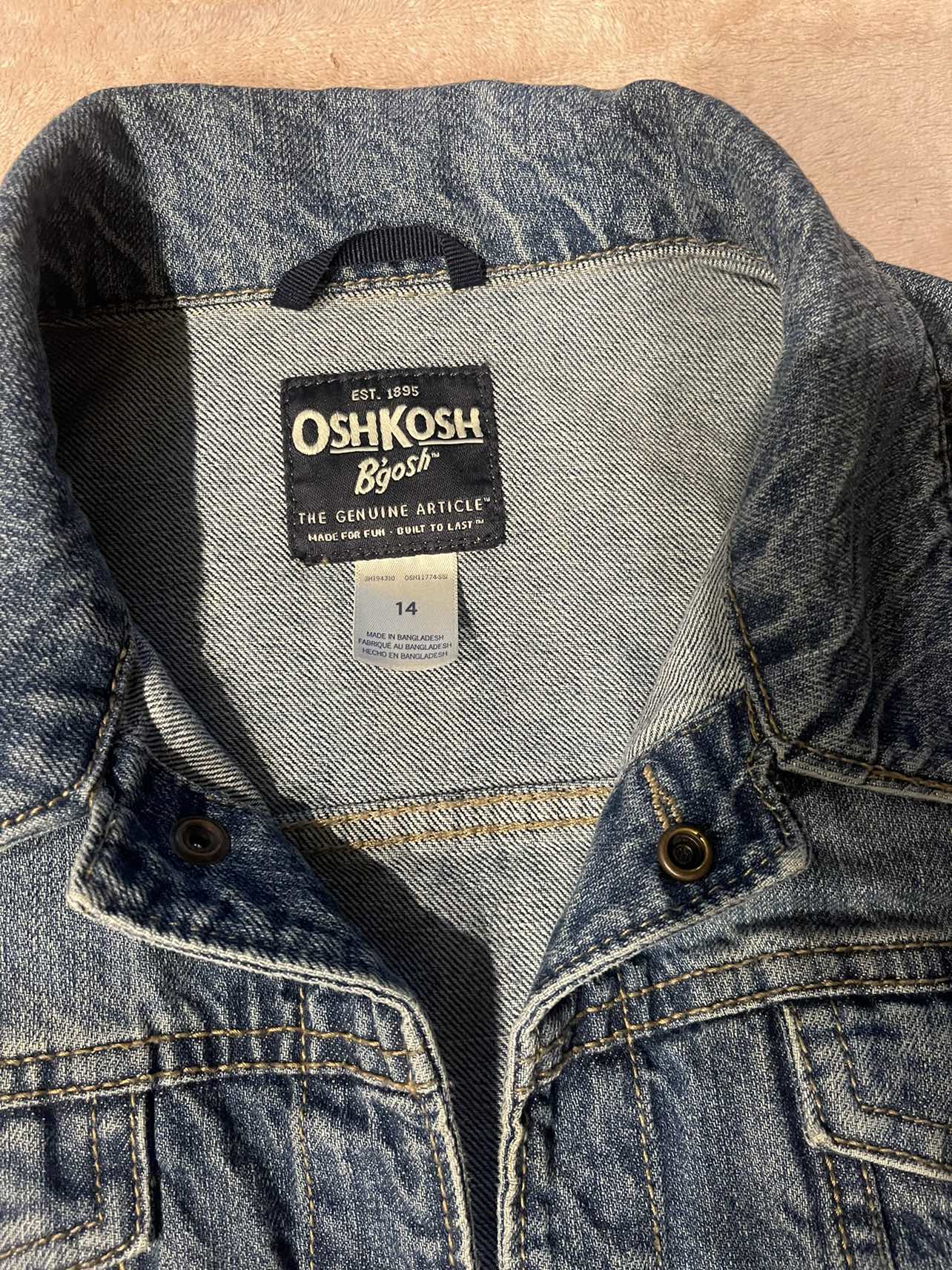 2 oshkosh b'gosh jean jackets size 6, and size 14 - photo 4