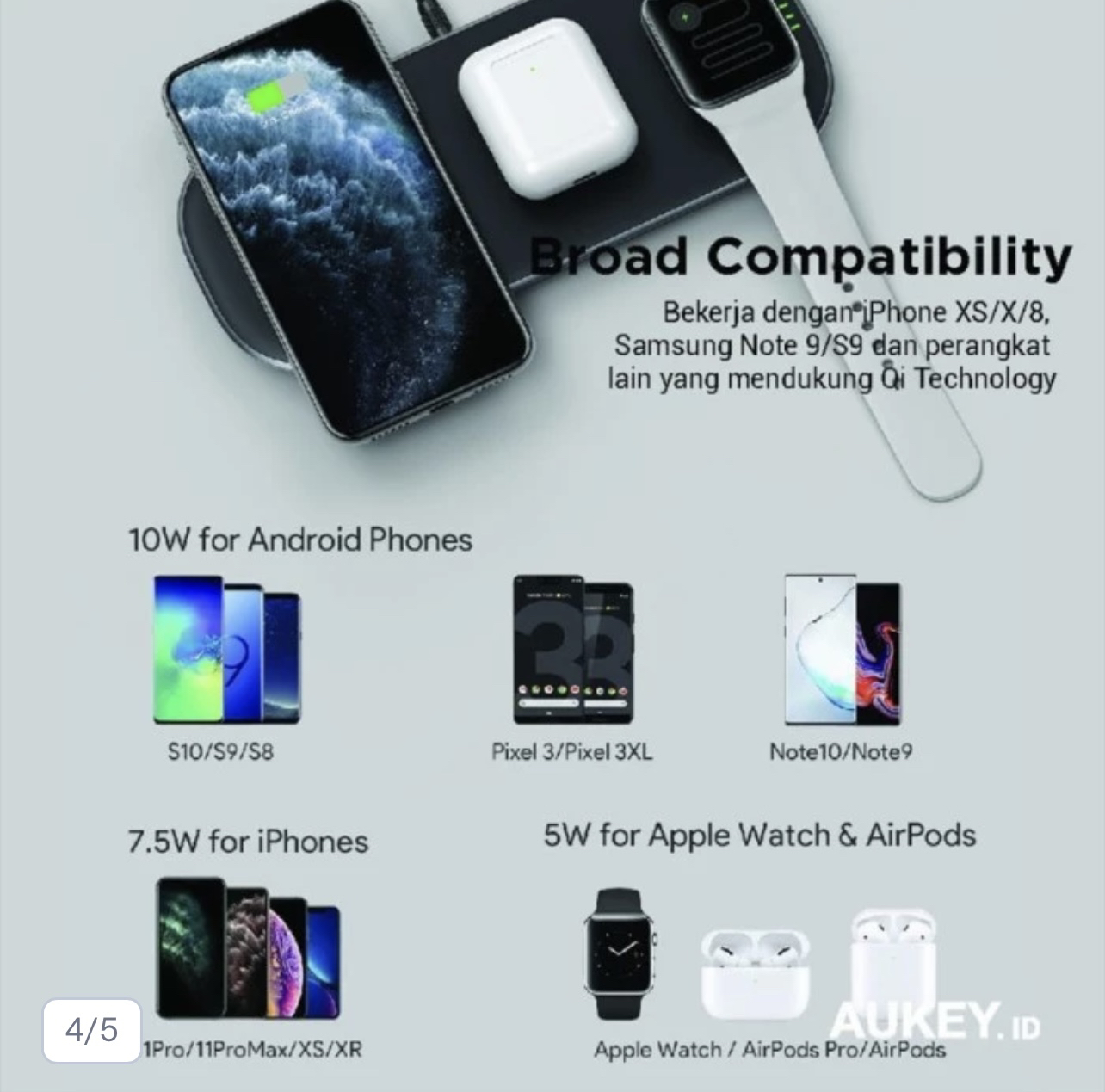 *Brand New* LC-Q10 3-in-1 Trio Fast Wireless Charging Pad - photo 5