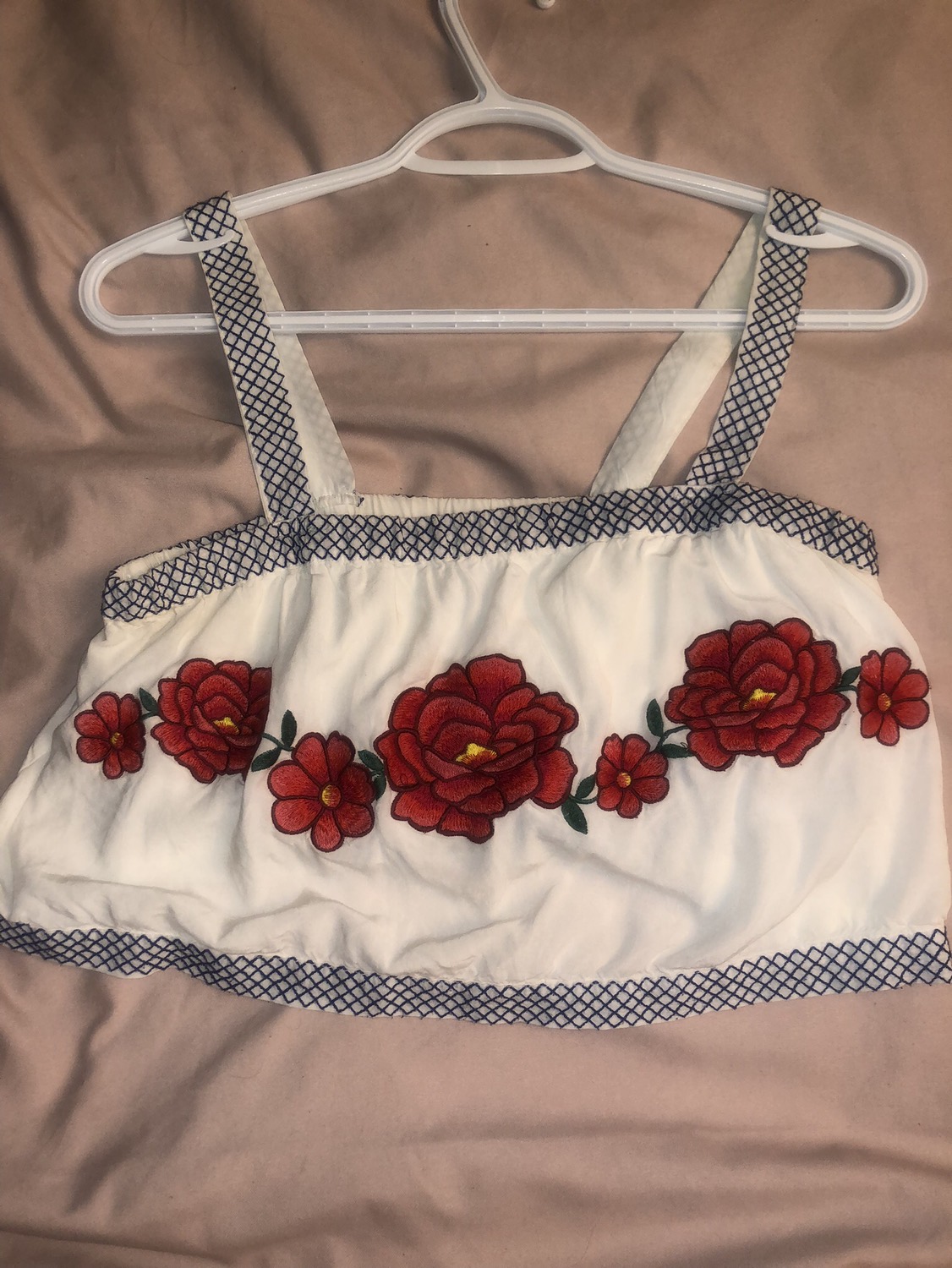 White mini flared crop top