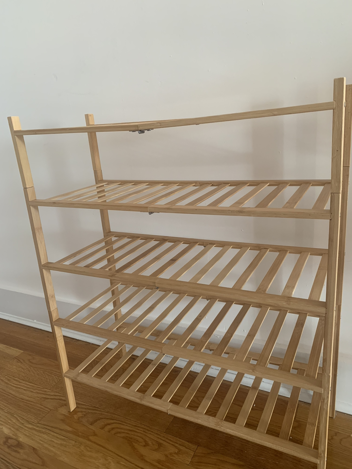 Wooden shoe rack