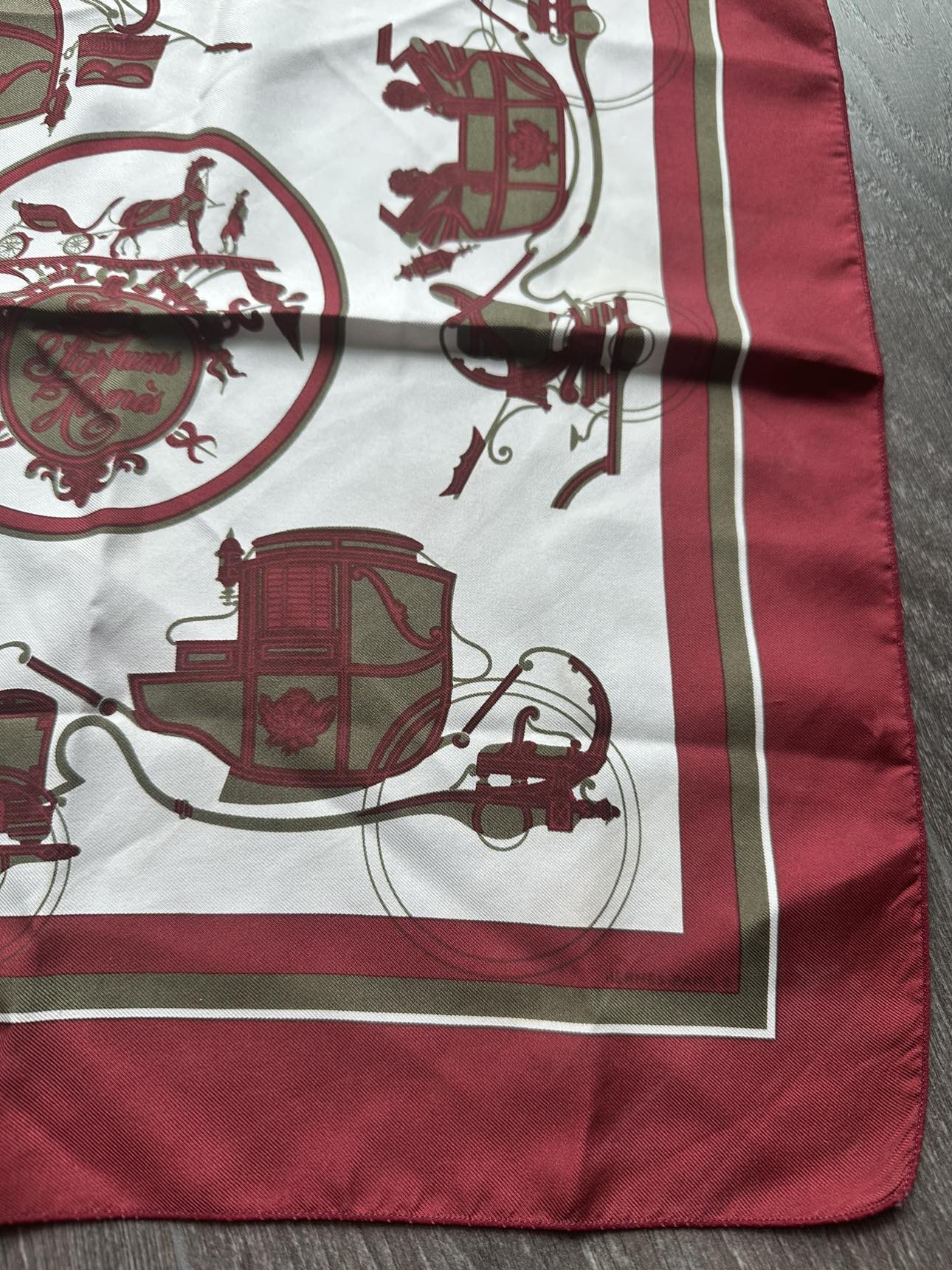 HERMÈS Paris Les Parfumes 100% Silk Twill Square Scarf 16.5" image indicator(2)