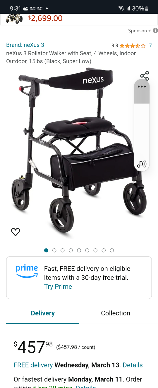 Nexus Rollator Walker MINT CONDITION image indicator(6)