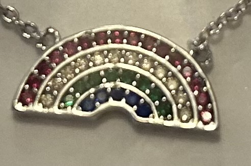 ✨✨Sterling Forever Rainbow CZ Pendant Necklace image indicator(2)