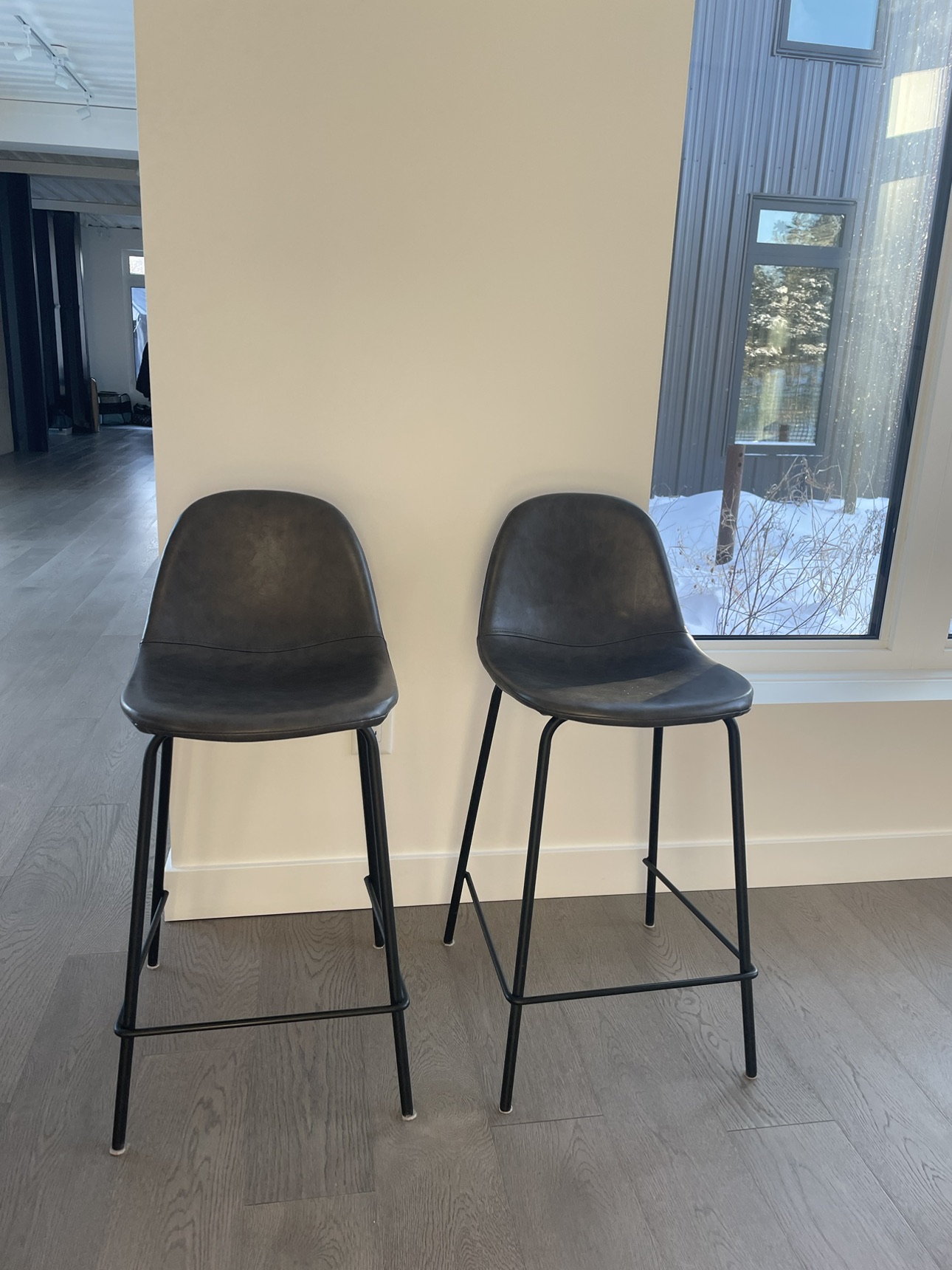 Milan Dark Grey Leather Counter Stools 🥕 - photo 2
